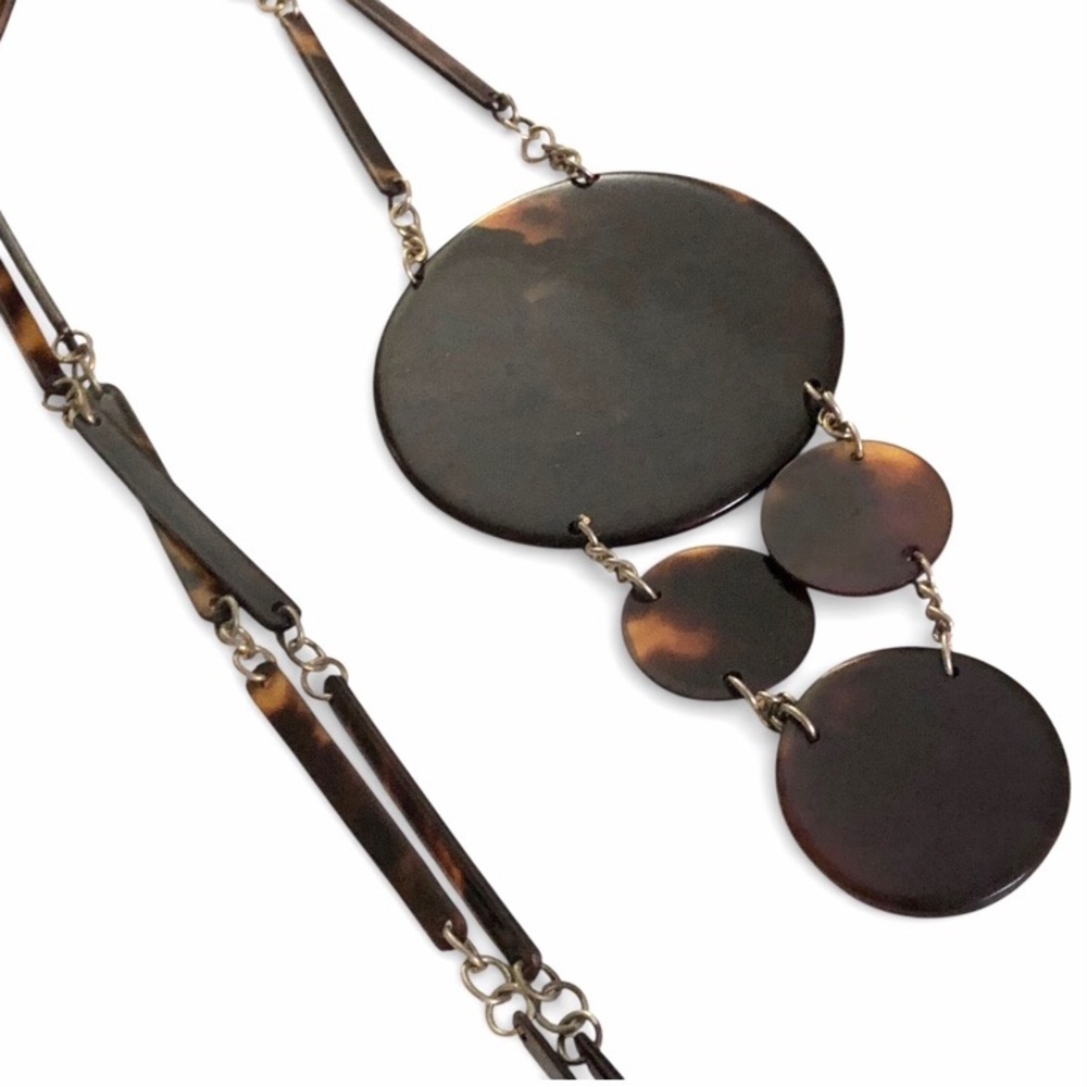 Vintage Faux Tortoise Shell Statement Necklace